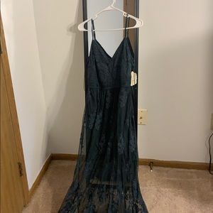 Teal Lace Maxi Dress